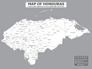 American Countries Geography Political map. Political map of country with capital, province or state capital, major cities and town.