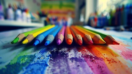 A set of crayons and a coloring book coming to life