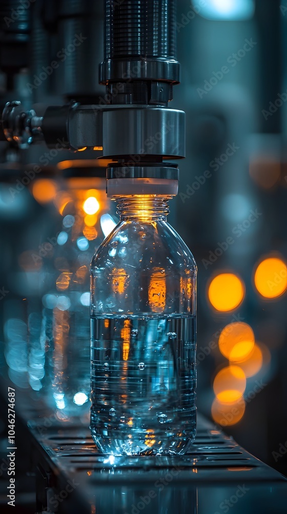 Poster automated smart manufacturing facility featuring advanced assembly processes for efficient water fil