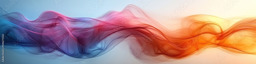 Poster abstract waves of color blending smoothly in a serene gradient.