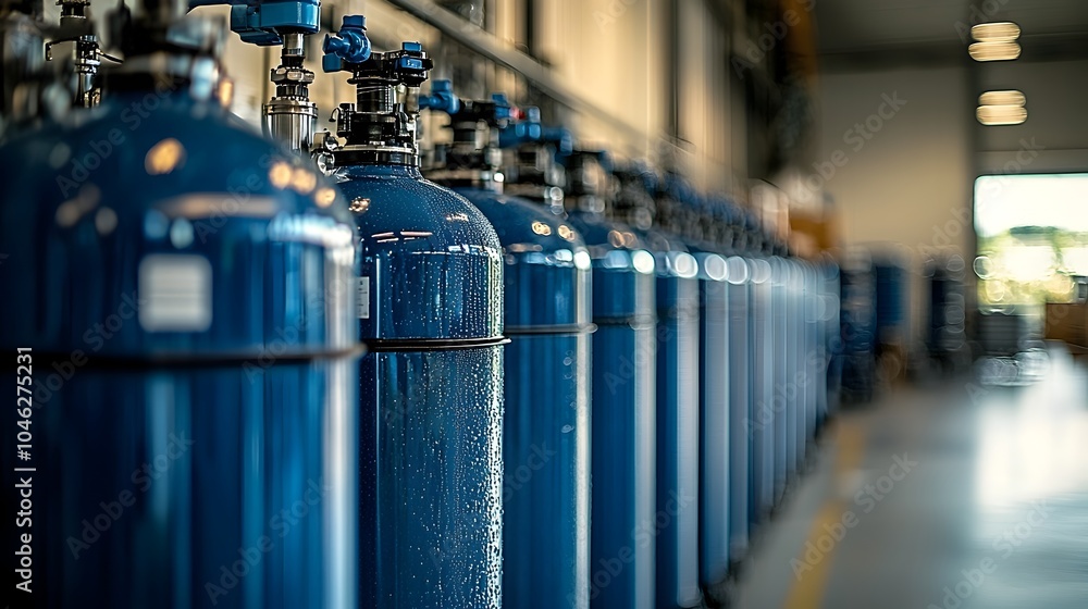 Poster automated smart manufacturing facility focused on water filter production with informational text ad