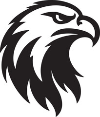 Detailed Eagle Head Silhouette Vector Illustration for Elegant Graphic Design