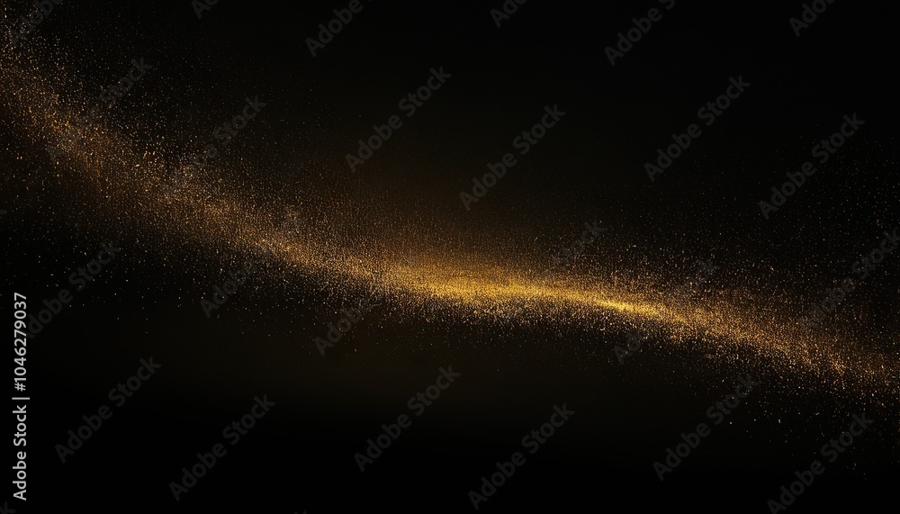 Aufkleber digital particles wave flow gold color with bokeh abstract motion background concept 62