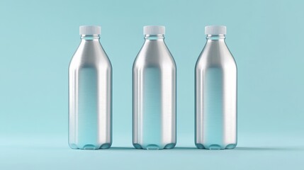 Aluminum Water Bottle Mockup: Blank Template in Cardboard Box for Advertising