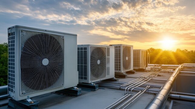 Air Handling Unit for Central Cooling System on Mall Roof