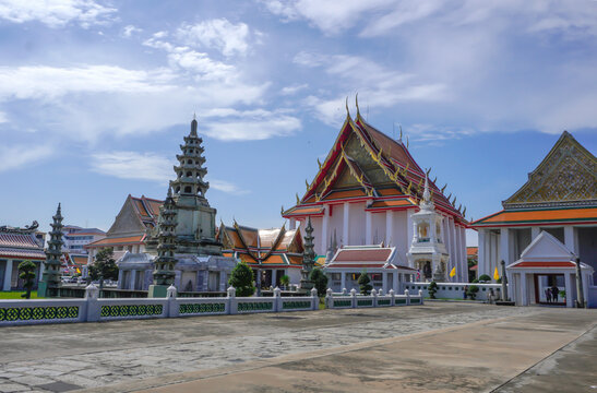 Bangkok, Thailand - November 6, 2024. Wat Kalayanamit Woramahaviharn was built during the reign of King Rama III by Chao Phraya Nikhom Bordin Mahintar Maha Kalayanamit.