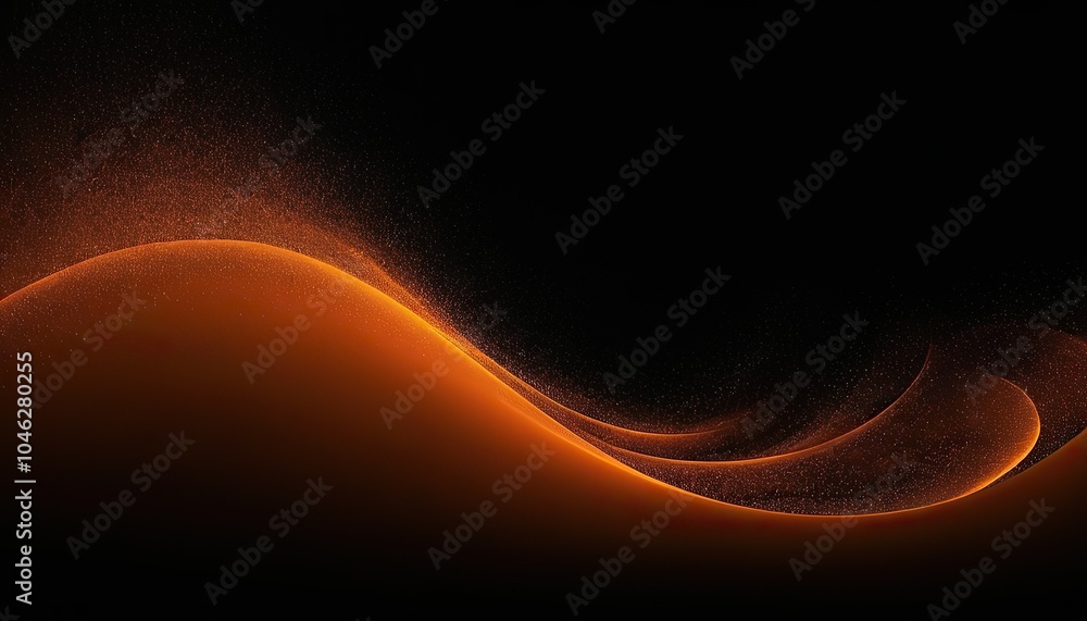 Poster abstract golden waves on a black background with dynamic motion 609