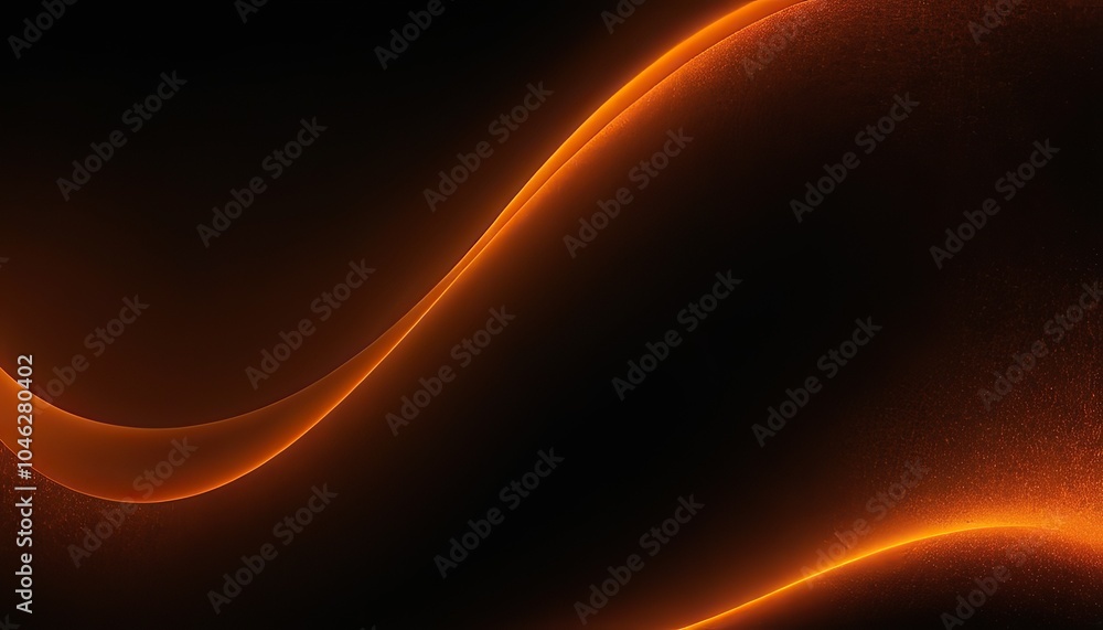 Poster abstract golden waves on a black background with dynamic motion 607