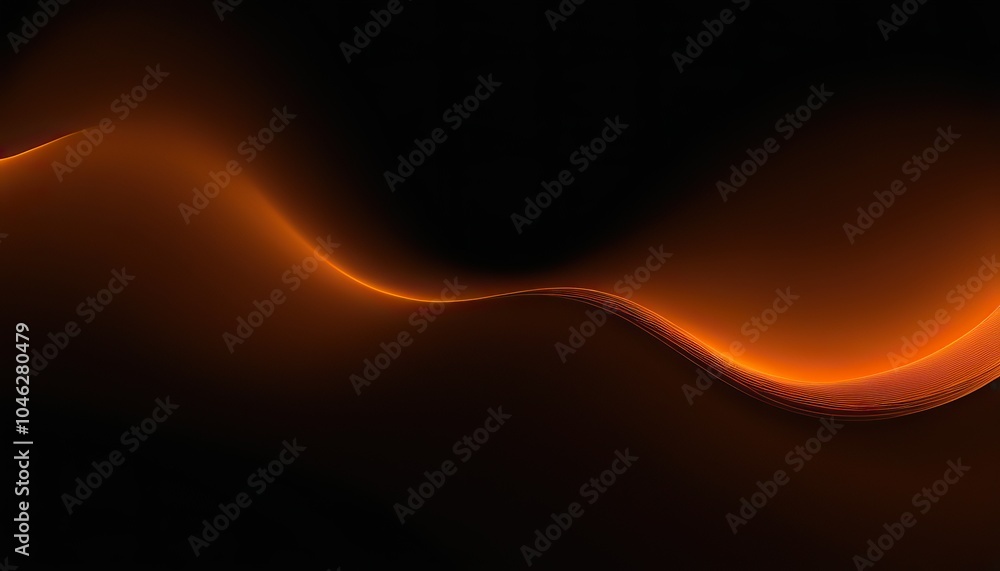 Poster abstract golden waves on a black background with dynamic motion 606