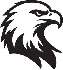 Eagle Head Silhouette Vector Art with Smooth Lines and Fine Details