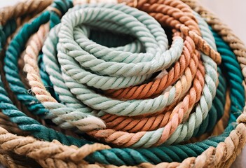 Fototapeta premium Colorful large rope adds beauty and versatility, transforming moods and adaptable for various purposes. 