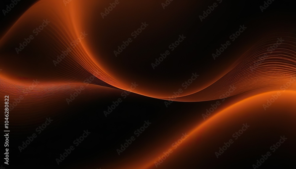 Poster abstract golden waves on a black background with dynamic motion 600