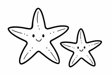 starfish line art illustration animal vector