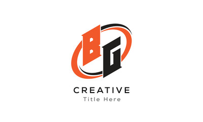BG creative letter logo with circle area. Initial letter BG linked circle uppercase monogram logo. BG initial letter logo vector design.