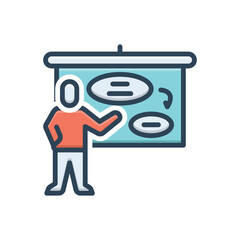 Color illustration icon for business plan