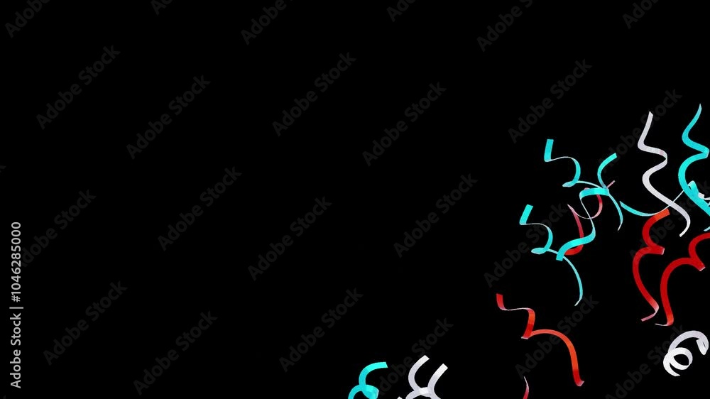 Poster 3d animation of create a festive atmosphere with confetti from the left | alpha channel
