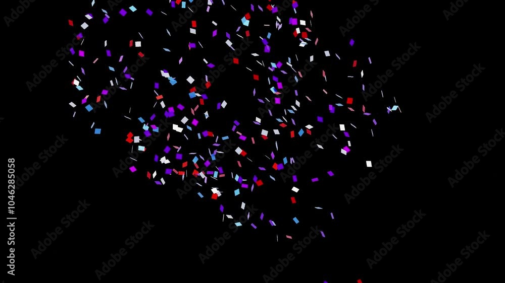 Poster 3d animation of create a festive atmosphere with confetti from all directions | alpha channel
