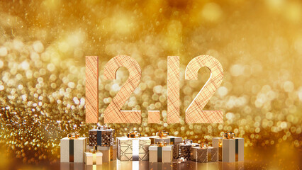 The 12 number and gift box promotion or discount concept 3d rendering.