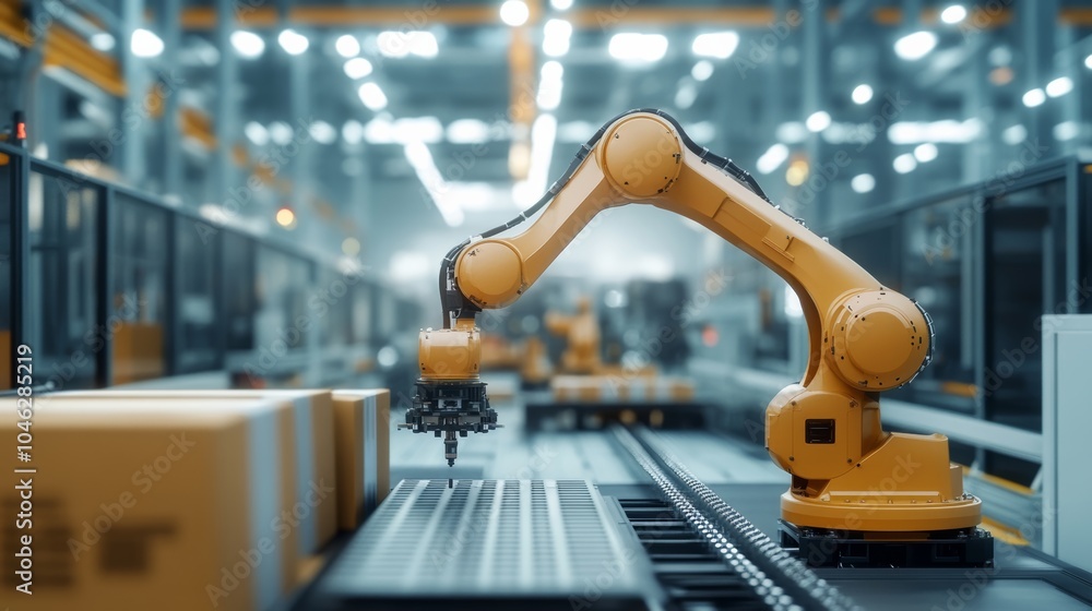 Leinwandbilder Autonomous factory systems with AI-driven operations, minimizing human intervention and maximizing production efficiency