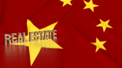 The china real estate  for property crisis concept 3d rendering.
