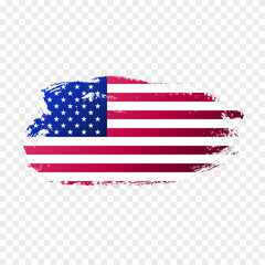 Fototapeta premium USA united stated of America flag grunge ink paint brush stroke illustration. American flag watercolor splatter png clipart 