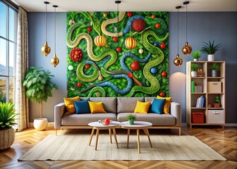 Transform your child's play area with this trendy snake Advent calendar wall hanging, designed to bring fun and festive spirit to modern living spaces for the holidays.