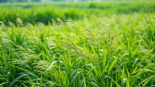 Tilted angle field with Paspalum notatum weed grass