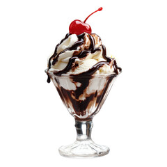 Decadent ice cream sundae, rich chocolate syrup, delightful toppings, perfect for indulgent desserts, a sweet treat for any occasion