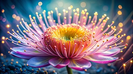 Obraz premium A Delicate Bloom Bathed in Golden Light, Its Petals Unfurling in a Symphony of Color