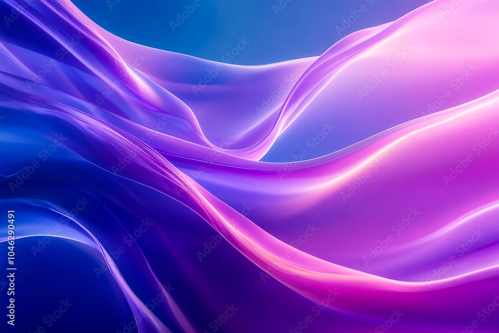 Canvas Prints abstract fluid shape with blue and purple gradient - 3d futuristic design with smooth curves