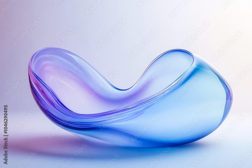 Canvas Prints abstract fluid shape with blue and purple gradient - 3d futuristic design with smooth curves