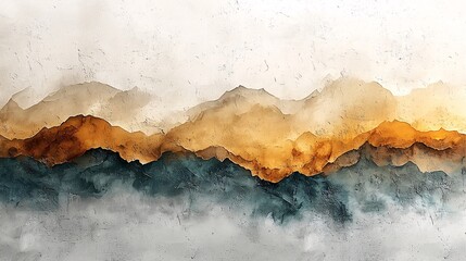 Abstract Mountain Range Watercolor Painting Nature Art Landscape Art Wall Decor