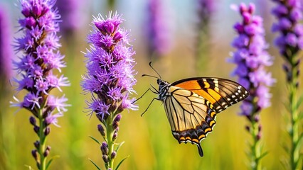 Wildflower providing nectar for migrating butterfly