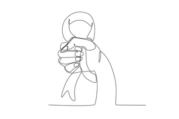 Obraz premium Continuous one line drawing of Woman with ribbon, national cancer day concept