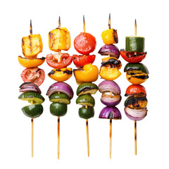 Colorful Grilled Vegetable Skewers, vibrant assortment of fresh veggies, perfectly charred, ideal for summer gatherings and healthy meals