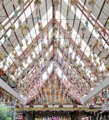 the ceiling of the temple