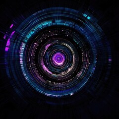 Blue Purple Light Spiral Dark Room