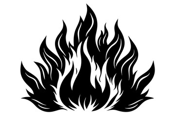 fire flames element silhouette white background