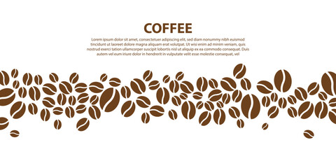 Art & Illustration Rich Coffee Beans Pattern with Brown Typography – Beverage Banner for Coffee Shops © DennisStudio