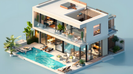 Modern Mansion design 3D