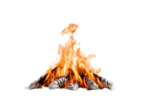 Captivating flames a mesmerizing campfire blaze illuminating the night with a warm and inviting glow