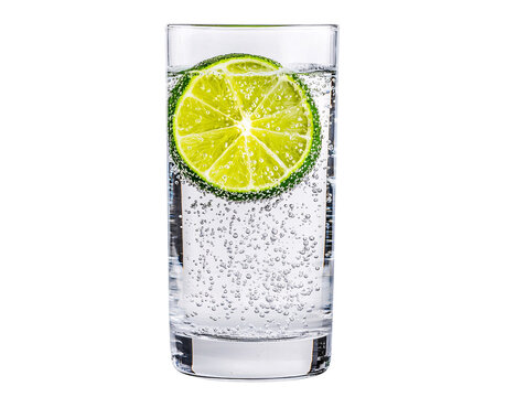 Refreshing sparkling water with lime garnish perfect for quenching thirst on a hot day