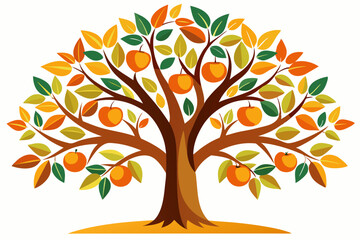 Stylized orange-tree vector art illustration 