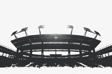 Majestic silhouette of a stadium at twilight