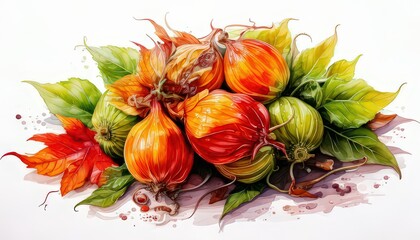 Vibrant Fonio Grains on White Background