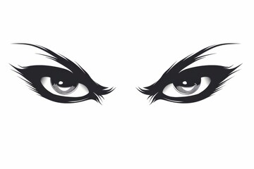 Mysterious outline of spooky eyes peering into darkness