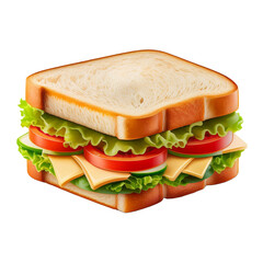 3D Sandwich Icon isolated on white background