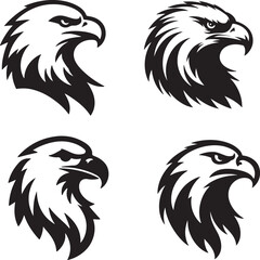 Complete Bundle of Eagle Head Silhouette Vector Illustrations for Bold Designs