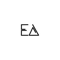 EA monogram logo design letter text name symbol monochrome logotype alphabet character simple logo