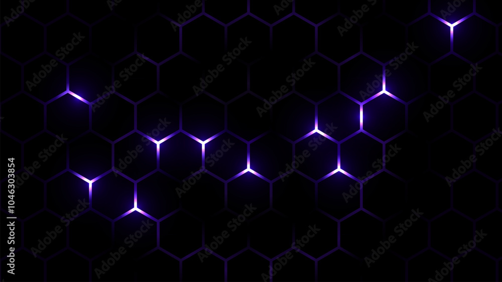 Poster hexagon grid tech pattern. hexagonal cyberspace green background. hexagonal gaming vector tech illus